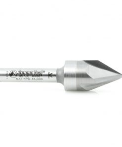 Amana 45730 Solid Carbide Cutting Head Brazed to Steel Shank V-Groove Signmaking & Lettering 60 Deg x 9/16 Dia x 7/16 x 1/4 Inch Shank