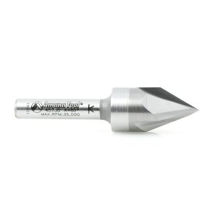 Amana 45730 Solid Carbide Cutting Head Brazed to Steel Shank V-Groove Signmaking & Lettering 60 Deg x 9/16 Dia x 7/16 x 1/4 Inch Shank