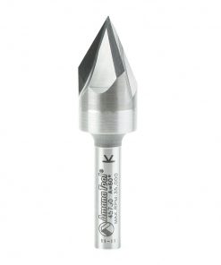 Amana 45730 Solid Carbide Cutting Head Brazed to Steel Shank V-Groove Signmaking & Lettering 60 Deg x 9/16 Dia x 7/16 x 1/4 Inch Shank
