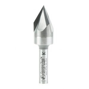 Amana 45730 Solid Carbide Cutting Head Brazed to Steel Shank V-Groove Signmaking & Lettering 60 Deg x 9/16 Dia x 7/16 x 1/4 Inch Shank