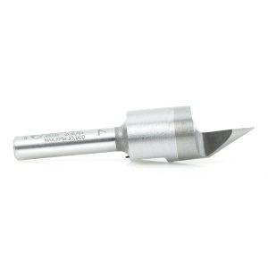 Amana 45731 Solid Carbide Cutting Head Brazed to Steel Shank V-Groove Signmaking & Lettering 60 Deg x 9/16 Dia x 7/16 x 1/4 Inch Shank