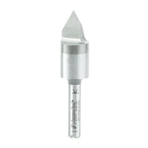 Amana 45731 Solid Carbide Cutting Head Brazed to Steel Shank V-Groove Signmaking & Lettering 60 Deg x 9/16 Dia x 7/16 x 1/4 Inch Shank