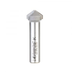 Amana 45735 Carbide Tipped Double Edge Folding V-Groove 108 Deg x 0.090 Inch Tip Width x 15/64 x 3/4 Dia. x 1/2 Inch Shank