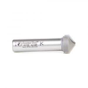 Amana 45735 Carbide Tipped Double Edge Folding V-Groove 108 Deg x 0.090 Inch Tip Width x 15/64 x 3/4 Dia. x 1/2 Inch Shank