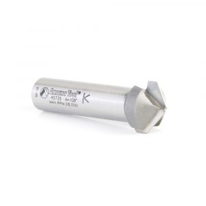 Amana 45735 Carbide Tipped Double Edge Folding V-Groove 108 Deg x 0.090 Inch Tip Width x 15/64 x 3/4 Dia. x 1/2 Inch Shank