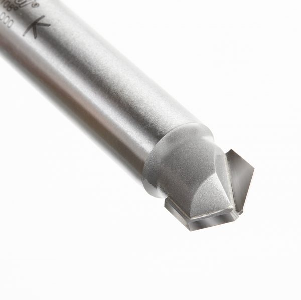 Amana 45736 Carbide Tipped Double Edge Folding V-Groove 108 Deg x 0.090 Inch Tip Width x 5/32 x 1/2 Dia. x 1/2 Inch Shank