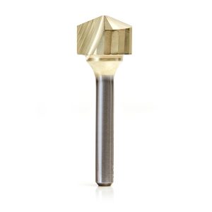 Amana 45741 Carbide V-Groove 135 Deg. Folding for Composite Material Panels Like TCM, CCM, ACM, 0.078 Inch Tip Width x 1/8 x 3/4 Dia. x 1/4 Inch Shank ZrN Coated Router Bit