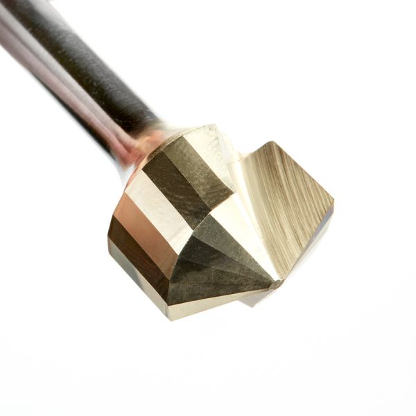 Amana 45741 Carbide V-Groove 135 Deg. Folding for Composite Material Panels Like TCM, CCM, ACM, 0.078 Inch Tip Width x 1/8 x 3/4 Dia. x 1/4 Inch Shank ZrN Coated Router Bit