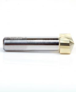Amana 45743 Carbide V-Groove 135 Deg. Folding for Composite Material Panels Like TCM, CCM, ACM, 0.078 Inch Tip Width x 1/8 x 3/4 Dia. x 1/2 Inch Shank ZrN Coated Router Bit