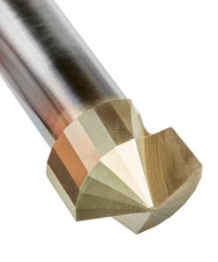 Amana 45743 Carbide V-Groove 135 Deg. Folding for Composite Material Panels Like TCM, CCM, ACM, 0.078 Inch Tip Width x 1/8 x 3/4 Dia. x 1/2 Inch Shank ZrN Coated Router Bit