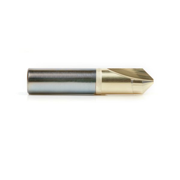 Amana 45747 Carbide V-Groove 90 Deg. Folding for Composite Material Panels Like TCM, CCM, ACM. 0.090 Inch Tip Width x 13/64 x 1/2 Dia. x 1/2 Inch Shank ZrN Coated Router Bit