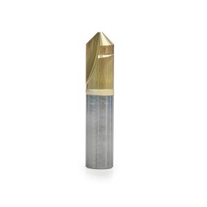 Amana 45747 Carbide V-Groove 90 Deg. Folding for Composite Material Panels Like TCM, CCM, ACM. 0.090 Inch Tip Width x 13/64 x 1/2 Dia. x 1/2 Inch Shank ZrN Coated Router Bit