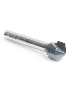 Amana 45749 Carbide V-Groove 108 Deg. Folding for Composite Material Panels Like SCM & TCM 0.090 Inch Tip Width x 5/32 x 1/2 Dia. x 1/4 Inch Shank AlTiN Coated Router Bit