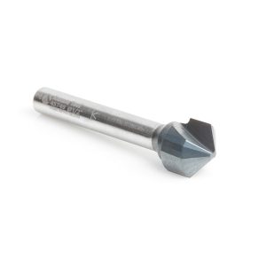 Amana 45749 Carbide V-Groove 108 Deg. Folding for Composite Material Panels Like SCM & TCM 0.090 Inch Tip Width x 5/32 x 1/2 Dia. x 1/4 Inch Shank AlTiN Coated Router Bit