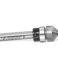 Amana 45750 Carbide Tipped V-Groove 90 Deg x 1/2 Dia x 1/4 x 1/4 Inch Shank with Upper BB