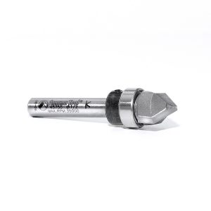 Amana 45750 Carbide Tipped V-Groove 90 Deg x 1/2 Dia x 1/4 x 1/4 Inch Shank with Upper BB
