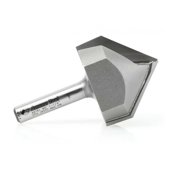 Amana 45751 Carbide Tipped V-Groove 90 Deg x 1-1/4 Dia x 5/8 x 1/4 Inch Shank