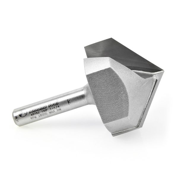 Amana 45752 Carbide Tipped V-Groove 100 Deg x 1-1/4 Dia x 17/32 x 1/4 Inch Shank