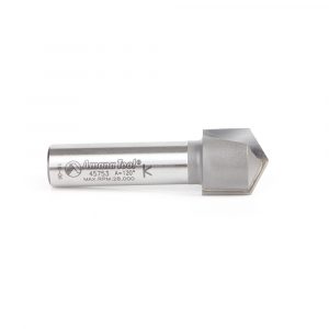 Amana 45753 Carbide Tipped V-Groove 120 Deg x 19.5mm (49/64) Dia x 5mm (13/64) x 12.7mm (1/2) Shank