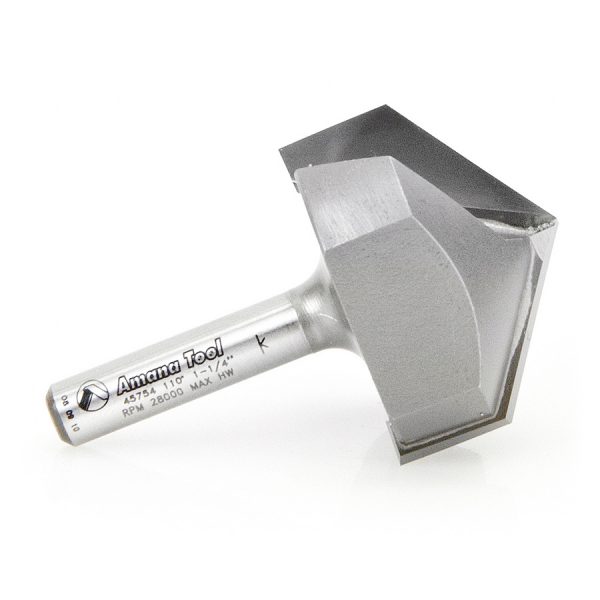 Amana 45754 Carbide Tipped V-Groove 110 Deg x 1-1/4 Dia x 7/16 x 1/4 Inch Shank