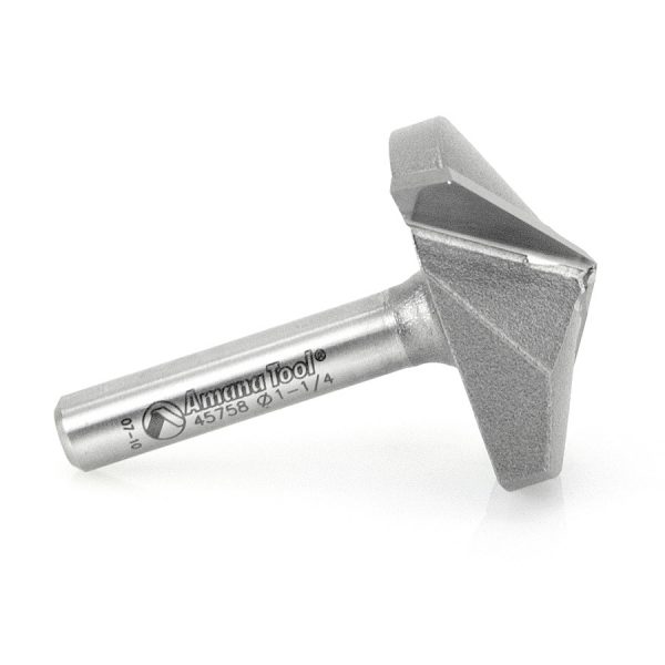 Amana 45758 Carbide Tipped V-Groove 130 Deg x 1-1/4 Dia x 9/32 x 1/4 Inch Shank