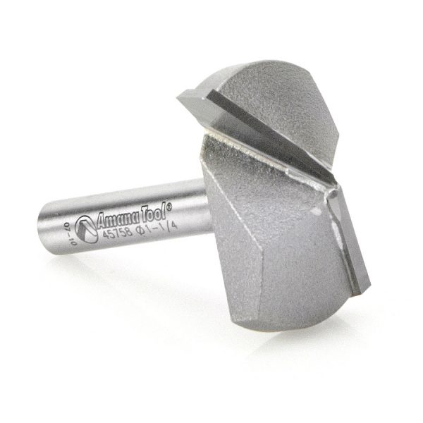 Amana 45758 Carbide Tipped V-Groove 130 Deg x 1-1/4 Dia x 9/32 x 1/4 Inch Shank