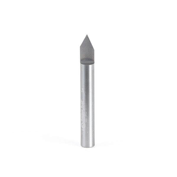 Amana 45760 Solid Carbide 60 Degree Engraving 0.005 Tip Width x 1/4 Shank x 2 Inch Long Signmaking Router Bit
