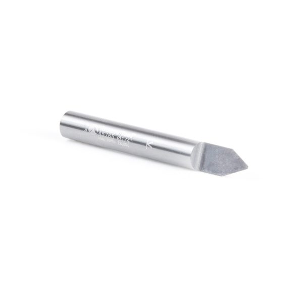 Amana 45765 Solid Carbide 60 Degree Engraving 0.030 Tip Width x 1/4 Shank x 2 Inch Long Signmaking Router Bit