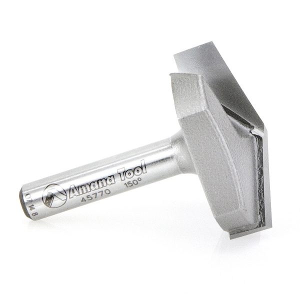 Amana 45770 Carbide Tipped V-Groove 150 Deg x 1-1/4 Dia x 11/64 x 1/4 Inch Shank