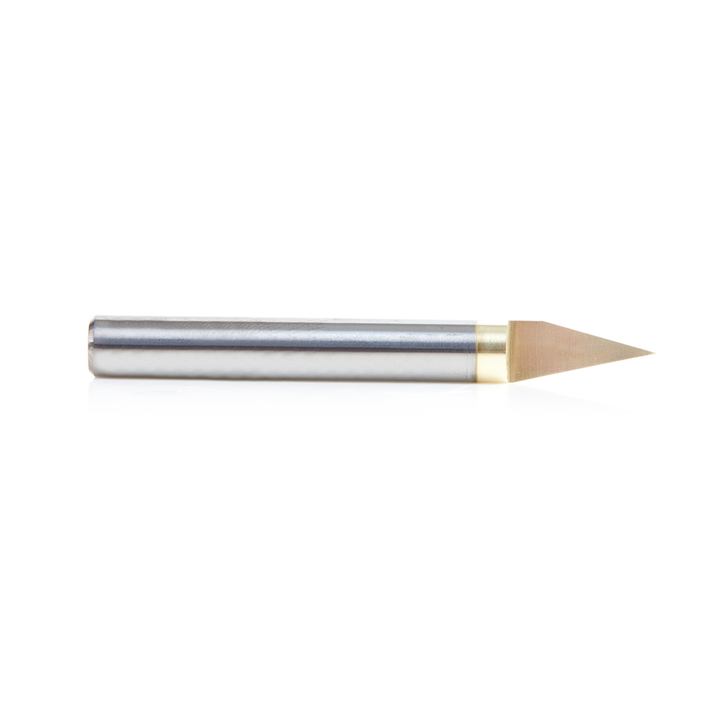 Amana 45771-Z Solid Carbide 30 Degree Engraving 0.005 Tip Width x 1/4 Inch Shank Signmaking ZrN Coated Router Bit