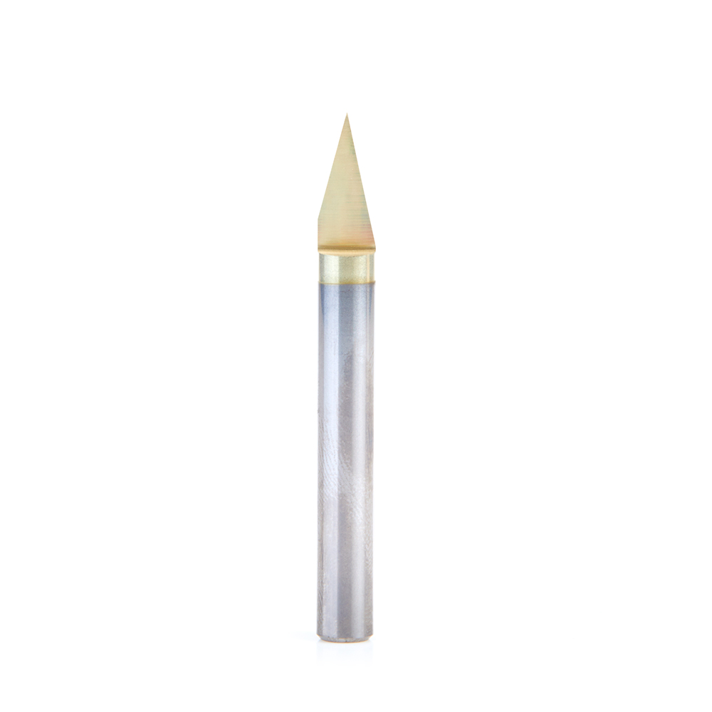 Amana 45771-Z Solid Carbide 30 Degree Engraving 0.005 Tip Width x 1/4 Inch Shank Signmaking ZrN Coated Router Bit
