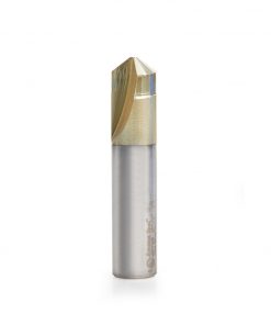 Amana 45785 Carbide V-Groove 108 Deg. Folding for Composite Material Panels Like TCM, CCM, ACM, 0.090 Inch Tip Width x 5/32 x 1/2 Dia. x 1/2 Inch Shank ZrN Coated Router Bit