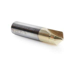 Amana 45785 Carbide V-Groove 108 Deg. Folding for Composite Material Panels Like TCM, CCM, ACM, 0.090 Inch Tip Width x 5/32 x 1/2 Dia. x 1/2 Inch Shank ZrN Coated Router Bit