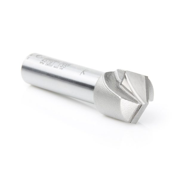Amana 45791 Carbide Tipped Double Edge Folding V-Groove 135 Deg x 0.078 Inch Tip Width x 3/4 Dia x 1/8 x 1/2 Inch Shank