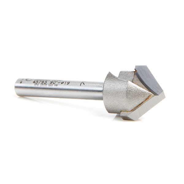 Amana 45793 Carbide Tipped Double Edge Folding V-Groove 90 Deg x 0.118 Inch Tip Width x 3/4 Dia x 5/16 x 1/4 Inch Shank