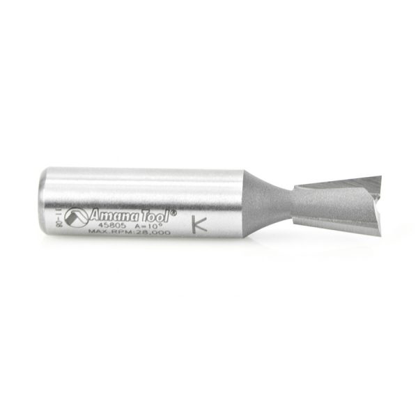 Amana 45805 Carbide Tipped Dovetail 10 Deg x 1/2 Dia x 5/8 x 1/2 Inch Shank