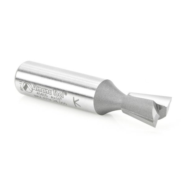Amana 45805 Carbide Tipped Dovetail 10 Deg x 1/2 Dia x 5/8 x 1/2 Inch Shank
