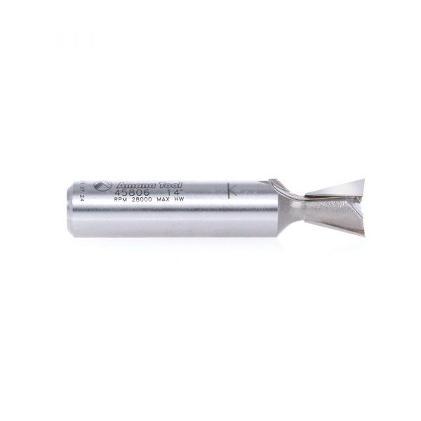 Amana 45806 Carbide Tipped Dovetail 14 Deg x 1/2 Dia x 0.532" x 1/2 Inch Shank for Omnijig & Incra
