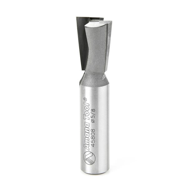 Amana 45808 Carbide Tipped Dovetail 7 Deg x 5/8 Dia x 7/8 x 1/2 Inch Shank