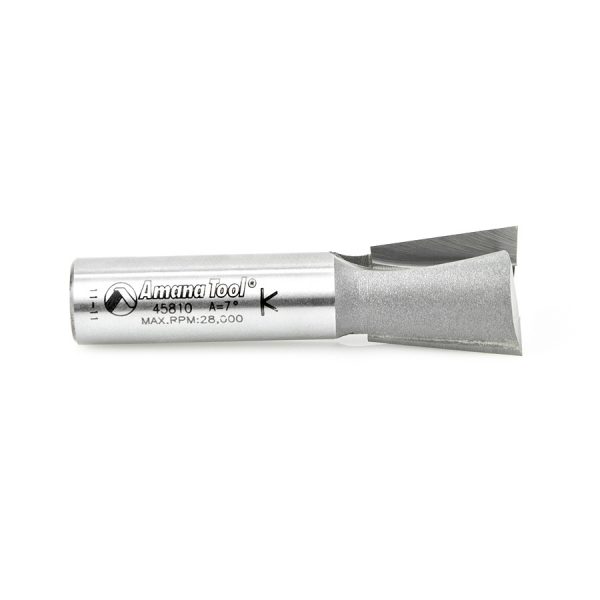 Amana 45810 Carbide Tipped Stair Tread R/H Dovetail 7 Deg x 3/4 Dia x 7/8 x 1/2 Inch Shank
