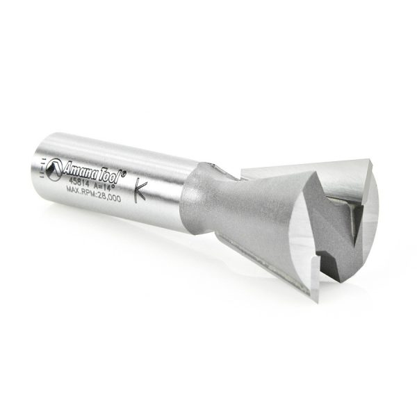 Amana 45814 Carbide Tipped Dovetail 14 Deg x 1 Inch Dia x 1 Inch x 1/2 Shank