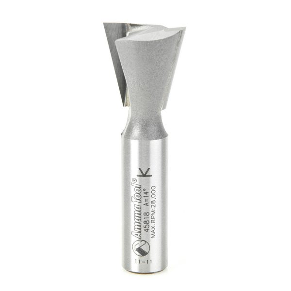 Amana 45818 Carbide Tipped Dovetail 14 Deg x 7/8 Dia x 7/8 x 1/2 Inch Shank