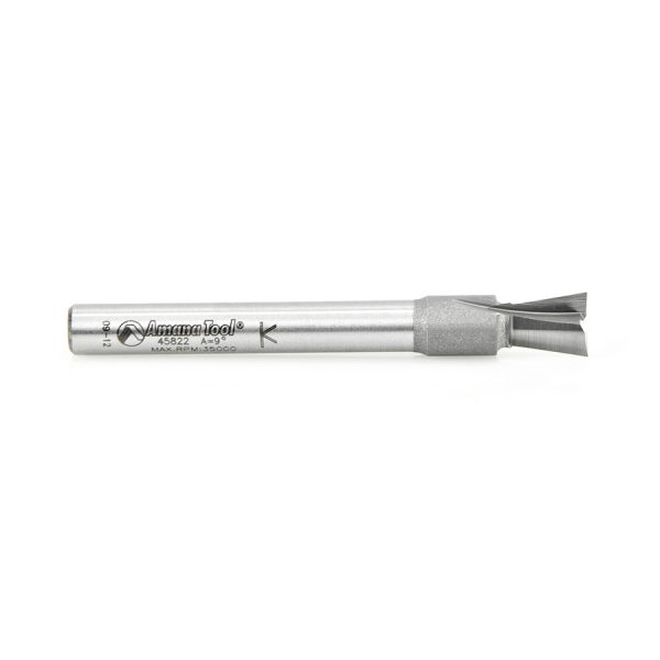Amana 45822 Solid Carbide Dovetail 9 Deg x 5/16 Dia x 3/8 x 1/4 Inch Shank