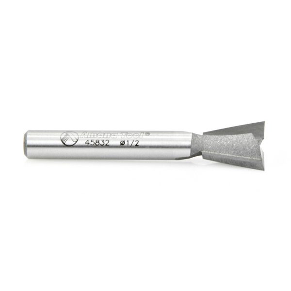 Amana 45832 Carbide Tipped Dovetail 14 Deg x 1/2 Dia x 1/2 x 1/4 Inch Shank for Omnijig & Incra