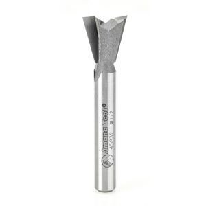 Amana 45832 Carbide Tipped Dovetail 14 Deg x 1/2 Dia x 1/2 x 1/4 Inch Shank for Omnijig & Incra