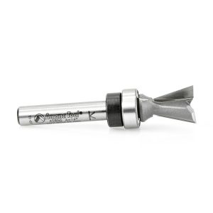 Amana 45850 Carbide Tipped Dovetail 14 Deg x 1/2 Dia x 1/2 x 1/4 Inch Shank with Upper BB