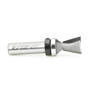 Amana 45852 Carbide Tipped Dovetail 14 Deg x 3/4 Dia x 3/4 x 1/2 Inch Shank with Upper BB