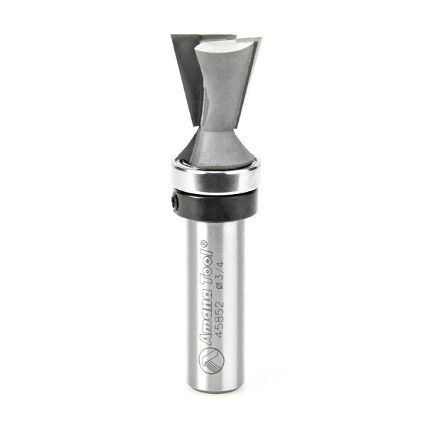 Amana 45852 Carbide Tipped Dovetail 14 Deg x 3/4 Dia x 3/4 x 1/2 Inch Shank with Upper BB