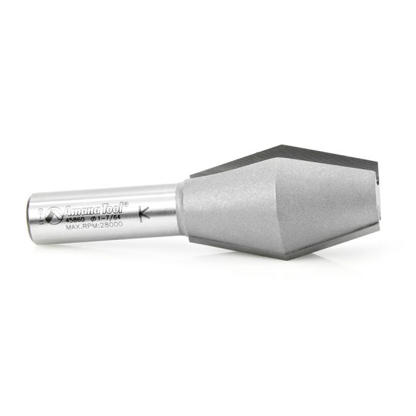 Amana 45860 Carbide Tipped Butterfly Spline 14 Deg x 1-1/8 Dia x 1-3/4 x 1/2 Inch Shank