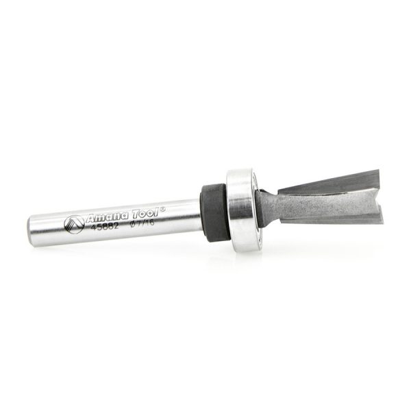 Amana 45882 Carbide Tipped Keller Dovetail 7 Deg x 7/16 Dia x 3/4 x 1/4 Inch Shank with Upper BB